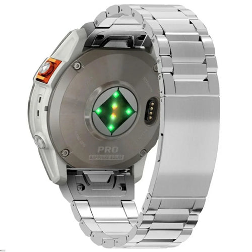 22mm Strap for Garmin quatix 8 47mm / Fenix 8 47mm / Fenix E 47mm Three-Link Titanium Alloy Watch Band - Silver - 1