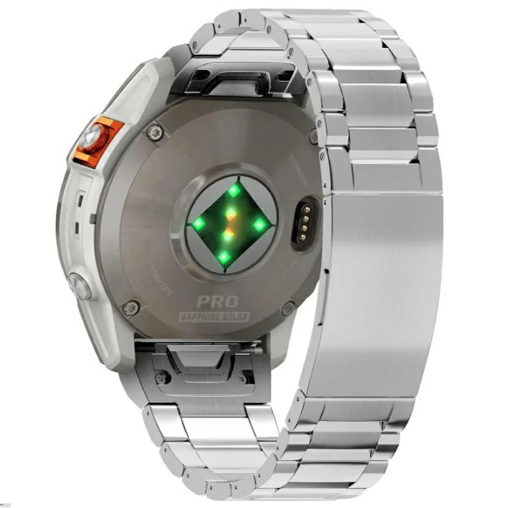 26mm Strap for Garmin Fenix 8 51mm / Enduro 3 / Enduro 2 Three-Link Titanium Alloy Watch Band - Silver - 1