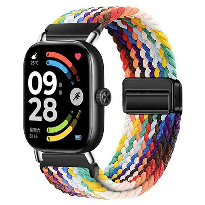For Honor Watch X5 Braided Nylon Watch Band Replacement Strap with Magnetic Buckle - Rainbow - 2