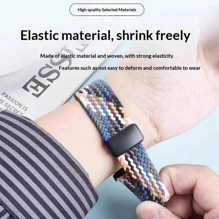 For Honor Watch X5 Braided Nylon Watch Band Replacement Strap with Magnetic Buckle - Rainbow - 4
