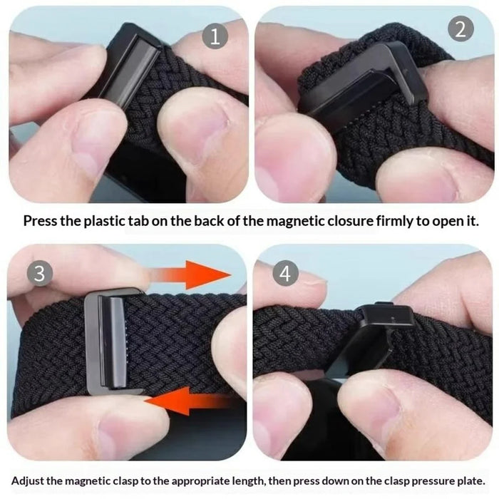 For Honor Watch X5 Braided Nylon Watch Band Replacement Strap with Magnetic Buckle - Rainbow - 6