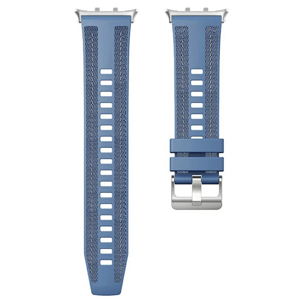 For Honor Watch X5 Breathable Woven Silicone Strap Adjustable Wristband Replacement - Baby Blue - 1