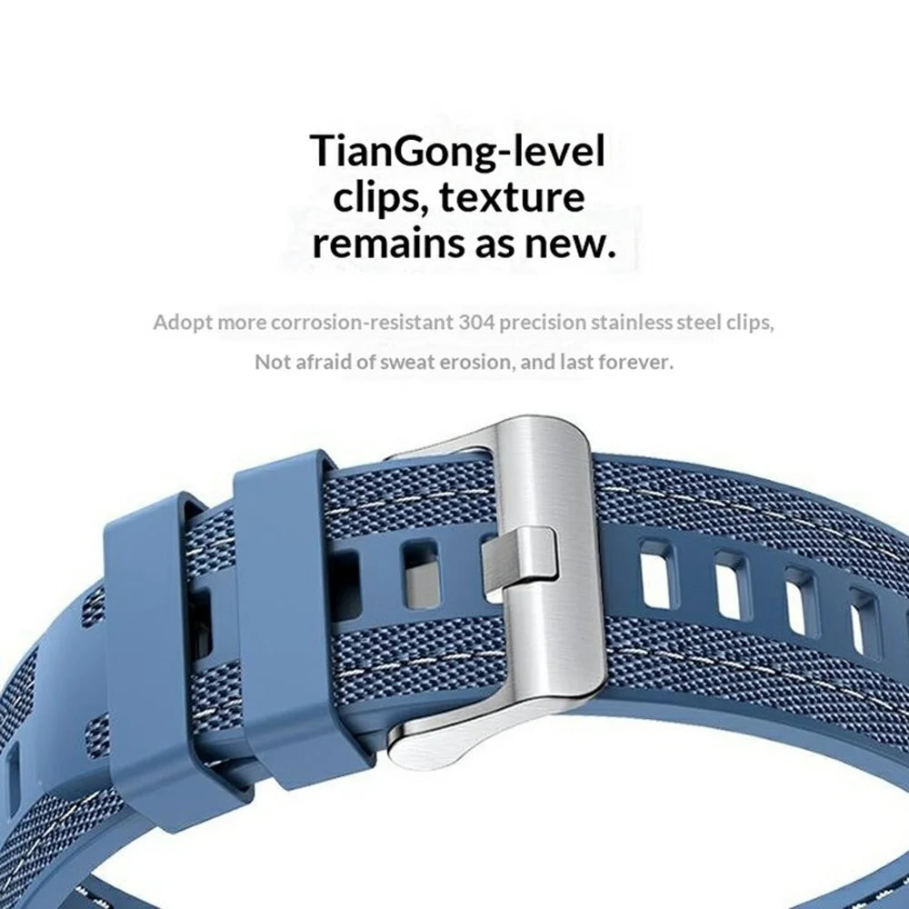 For Honor Watch X5 Breathable Woven Silicone Strap Adjustable Wristband Replacement - Baby Blue - 2