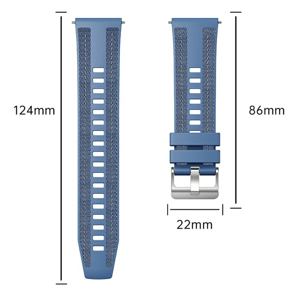 For Honor Watch X5 Breathable Woven Silicone Strap Adjustable Wristband Replacement - Baby Blue - 4