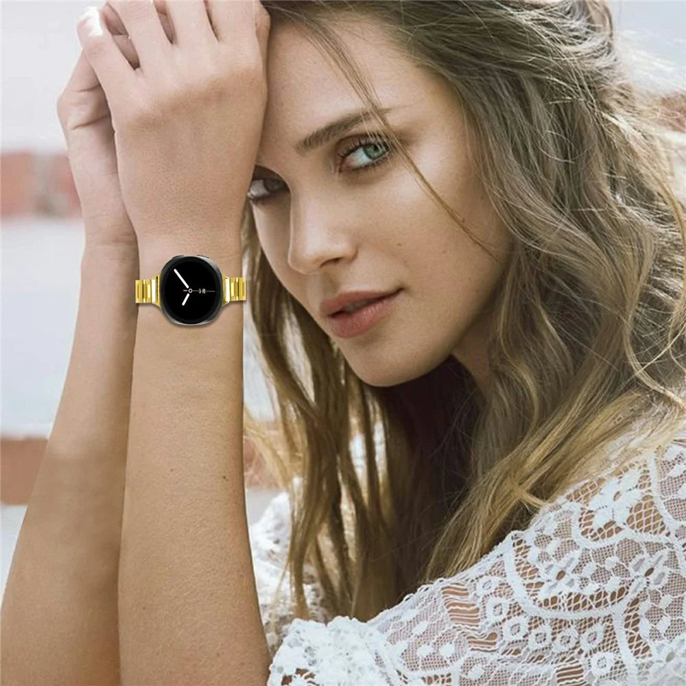Watch Band For Samsung Galaxy Watch8 44mm  /  40mm  /  Watch8 Classic 46mm Butterfly Clasp Stainless Steel Electroplated Strap - Gold - 4