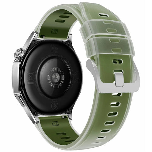 22mm Jelly Dual Color Watch Band for Huawei Watch GT 6 / 5 / 5 Pro / 4 46mm Quick Release Silicone Strap - Clear Green - 1