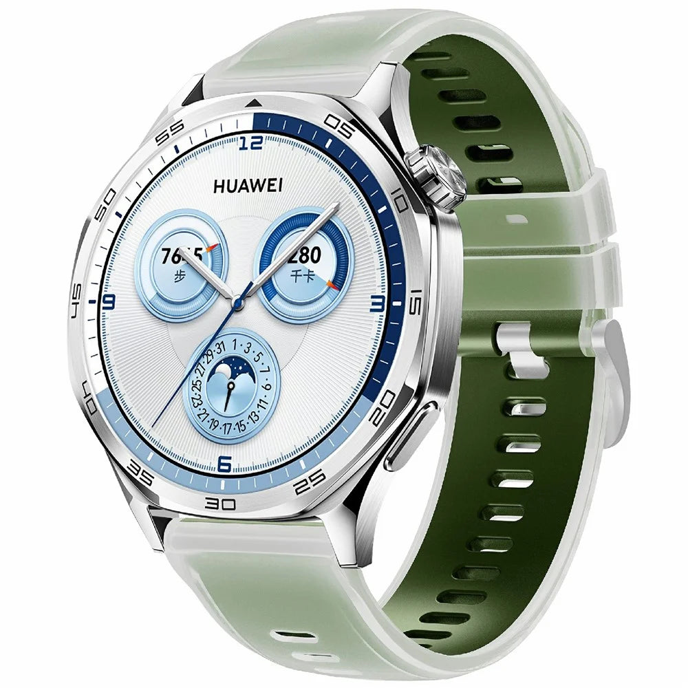 22mm Jelly Dual Color Watch Band for Huawei Watch GT 6 / 5 / 5 Pro / 4 46mm Quick Release Silicone Strap - Clear Green - 2