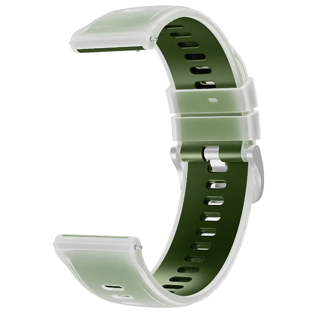 22mm Jelly Dual Color Watch Band for Huawei Watch GT 6 / 5 / 5 Pro / 4 46mm Quick Release Silicone Strap - Clear Green - 3