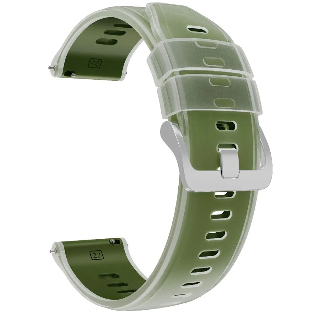 22mm Jelly Dual Color Watch Band for Huawei Watch GT 6 / 5 / 5 Pro / 4 46mm Quick Release Silicone Strap - Clear Green - 4