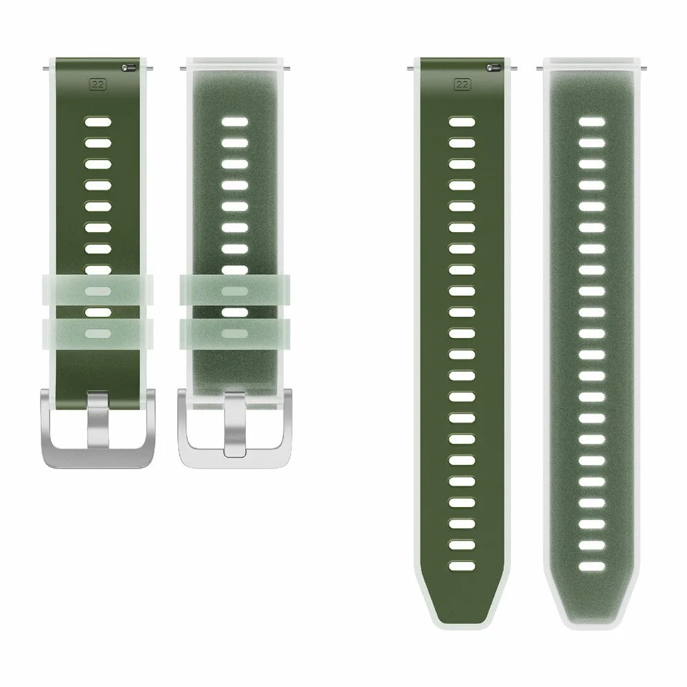 22mm Jelly Dual Color Watch Band for Huawei Watch GT 6 / 5 / 5 Pro / 4 46mm Quick Release Silicone Strap - Clear Green - 5