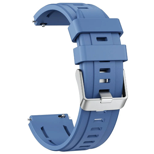 22mm Single Color Quick Release Strap for Huawei Watch Ultimate 2 / Ultimate Design / Ultimate / GT 6 / 5 46mm Silicone Band Watch with Silver Buckle - Blue - 1