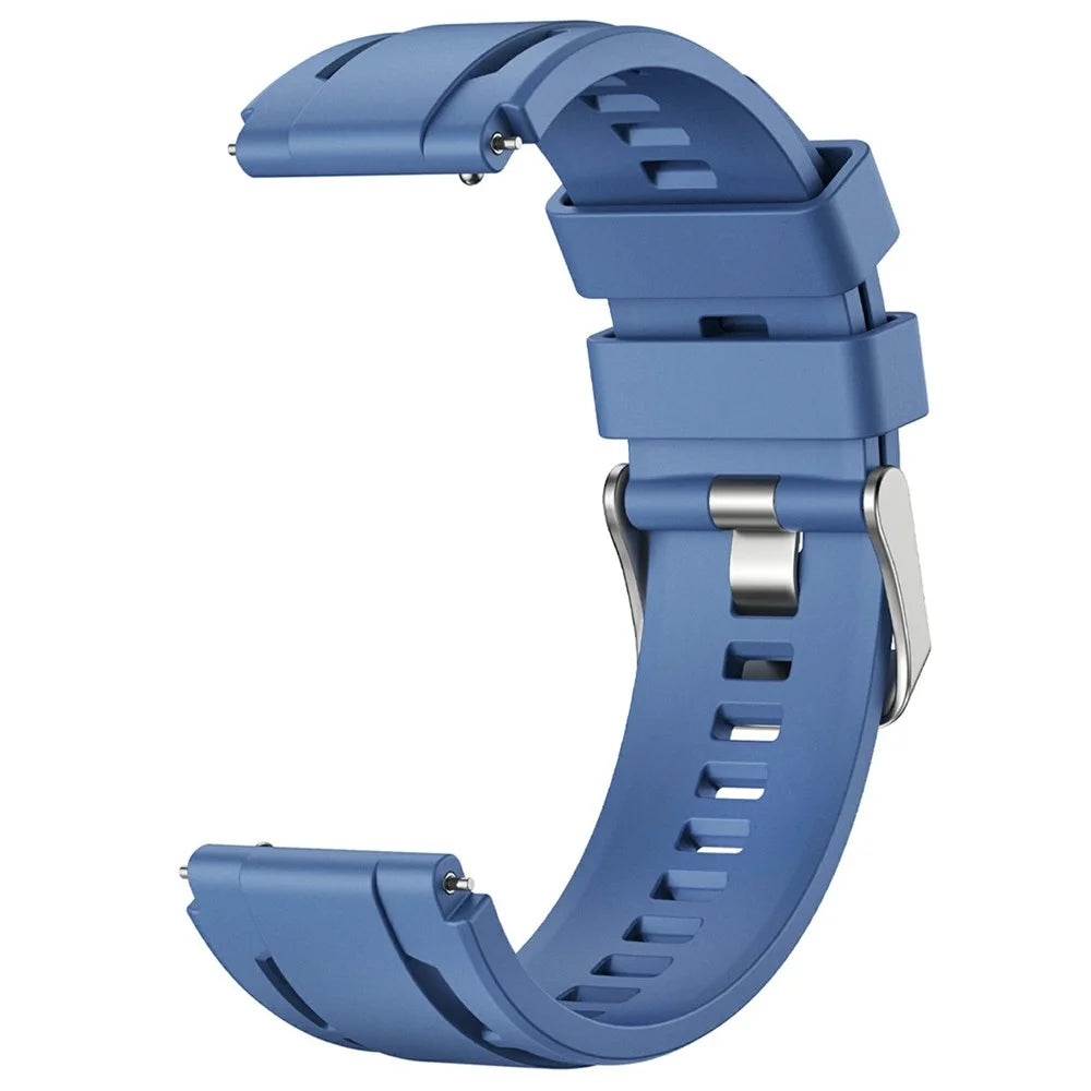 22mm Single Color Quick Release Strap for Huawei Watch Ultimate 2 / Ultimate Design / Ultimate / GT 6 / 5 46mm Silicone Band Watch with Silver Buckle - Blue - 3