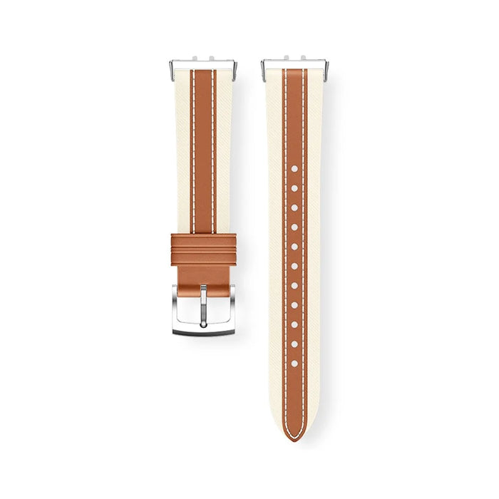 Color Matching Genuine Leather Strap for Samsung Galaxy Fit3 Quick Release Watch Band - Brown - 3