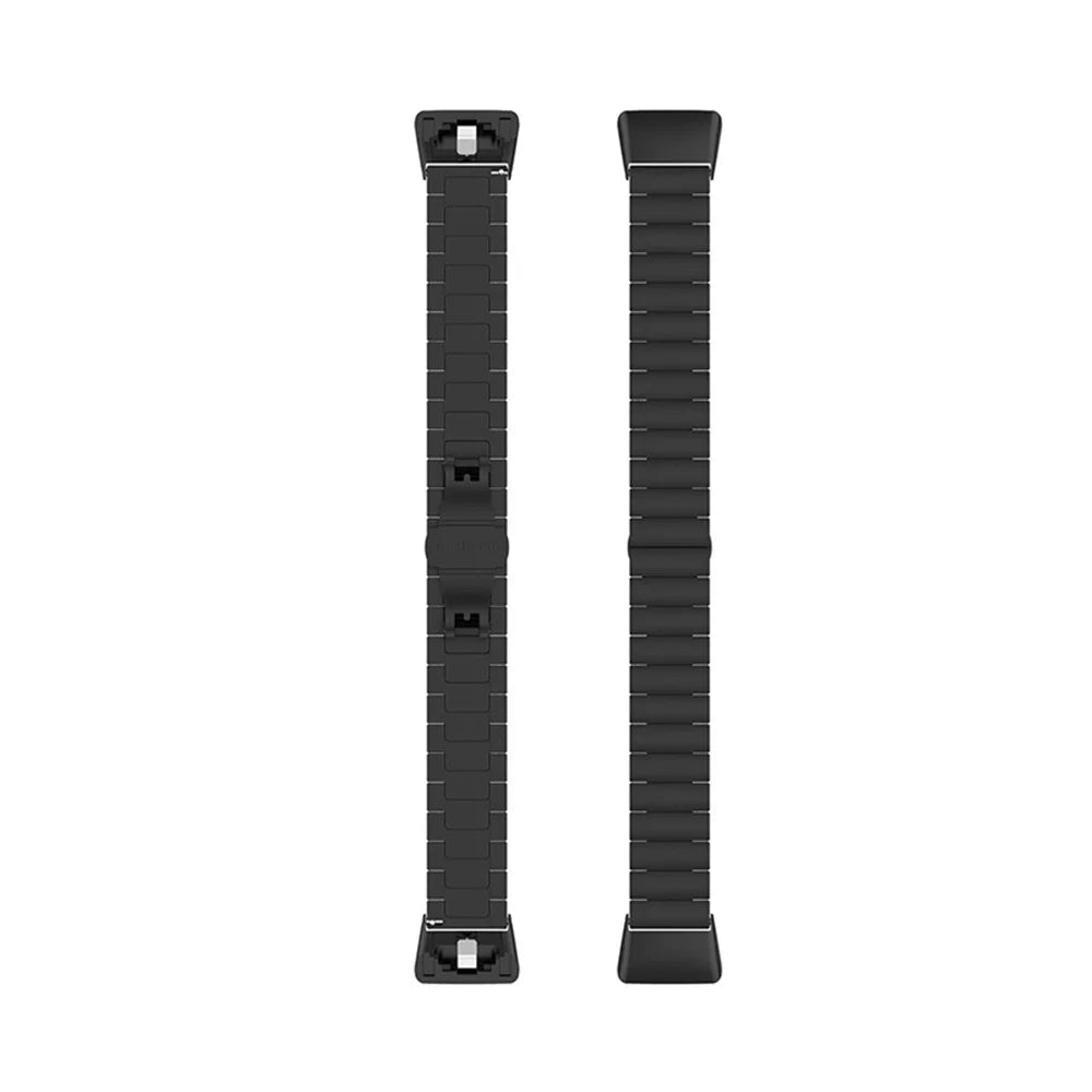 Stainless Steel Watch Band Replacement One Bead Wrist Strap for Huawei Band 6/Honor Band 6 - Black - 4