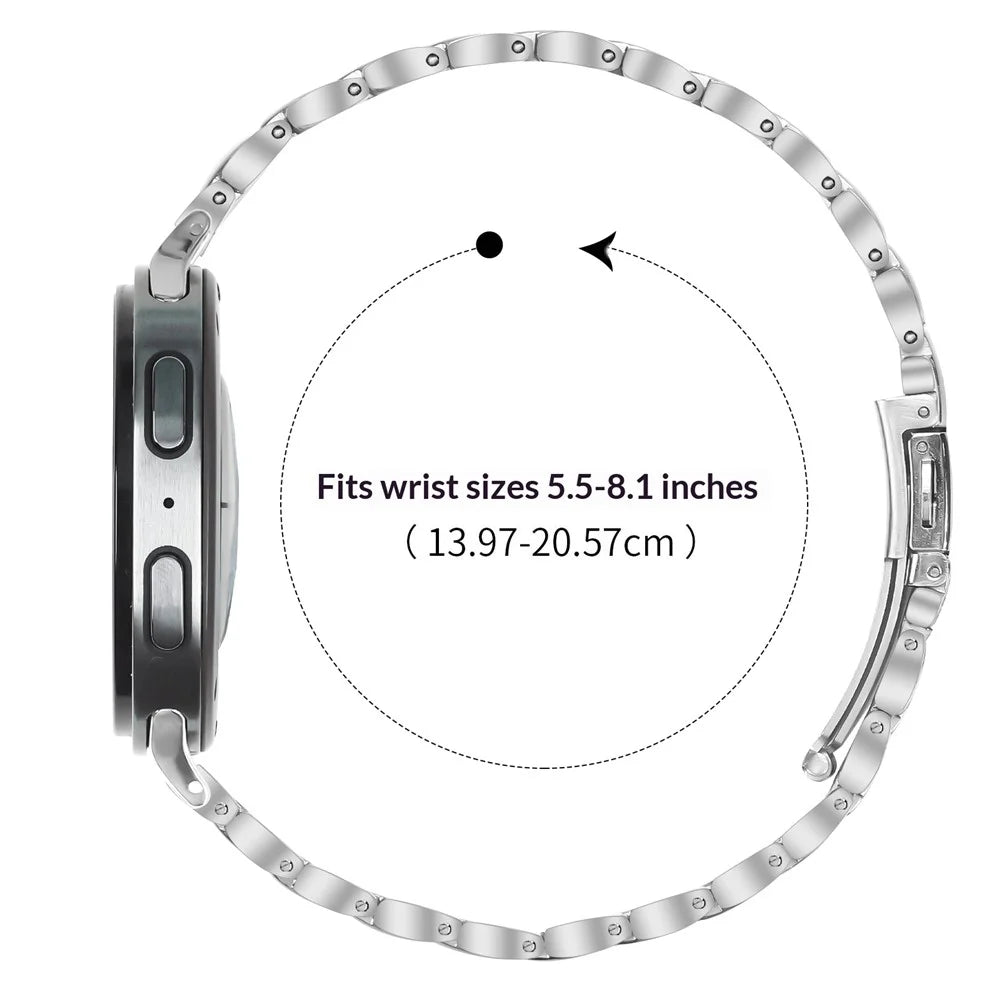 Electroplated Stainless Steel Band for Samsung Galaxy Watch8 44mm / 40mm / Watch8 Classic 46mm Faux Three-Bead Watch Strap - Gold Splicing - 6