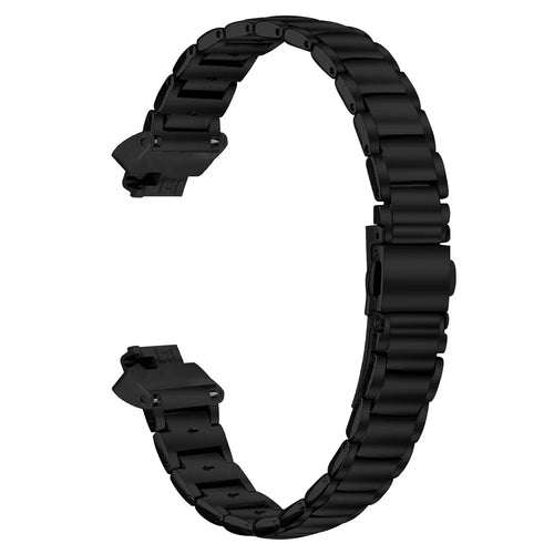 Electroplated Stainless Steel Band for Fitbit Inspire / Inspire 2 / Inspire HR Faux Three-Bead Watch Strap - Black - 1
