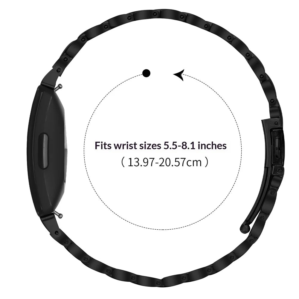 Electroplated Stainless Steel Band for Fitbit Inspire / Inspire 2 / Inspire HR Faux Three-Bead Watch Strap - Black - 6