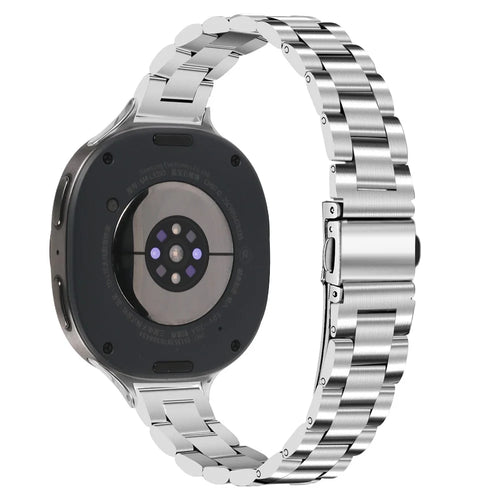 Silver Strap for Samsung Galaxy Watch8 44mm / 40mm / Watch8 Classic 46mm Slim Three-Bead Stainless Steel Watch Band - 1