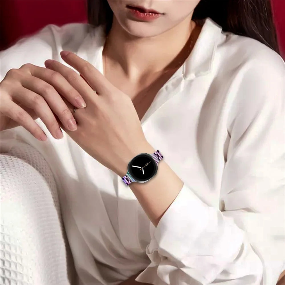 Electroplated Strap for Samsung Galaxy Watch8 44mm / 40mm / Watch8 Classic 46mm Slim Three-Bead Stainless Steel Watch Band - Multi-color - 5