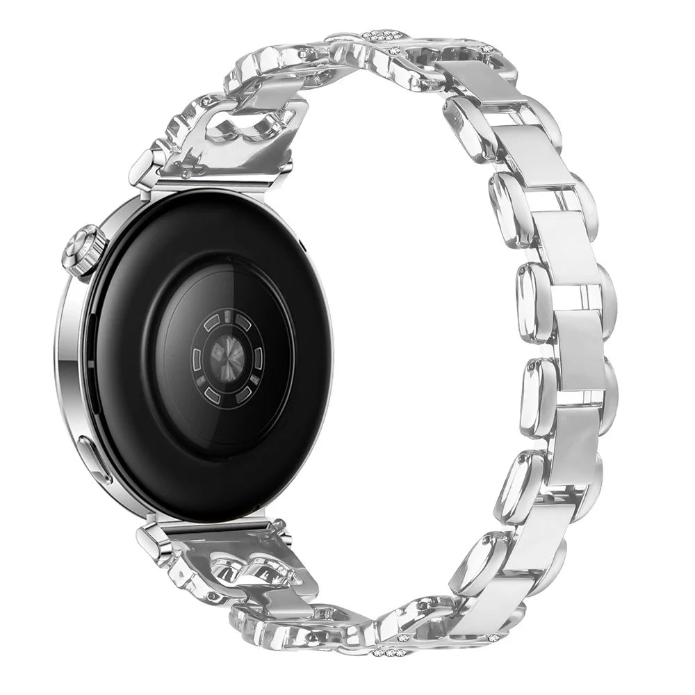 Zinc Alloy Watch Band for Huawei Watch GT 6 41mm / GT 5 41mm / GT 4 41mm Rhinestone Inlaid Replacement Metal Strap - Silver - 1