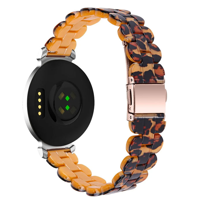 For Garmin Lily 2 Replacement Watch Band Oval Resin Watch Strap with Stainless Steel Buckle - Leopard - 1