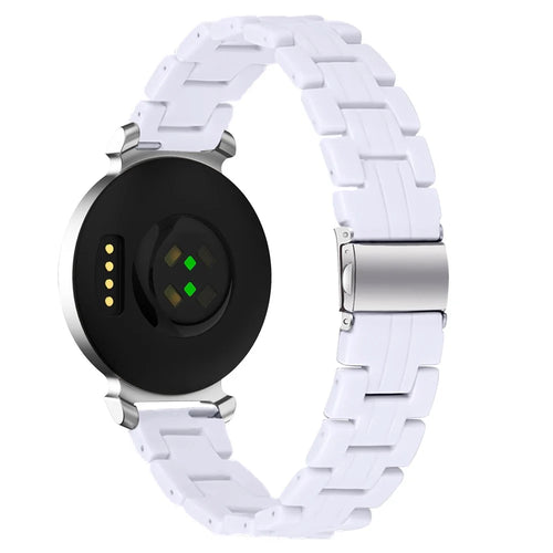 For Garmin Lily 2 Waterproof Resin Strap Replacement Watch Band with Stainless Steel Buckle - White - 1