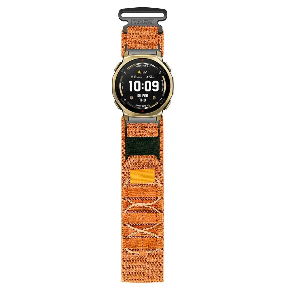 Nylon Watch Band for Huami Amazfit GTR 3 Pro Magic Tape Strap Military Style - Orange - 3