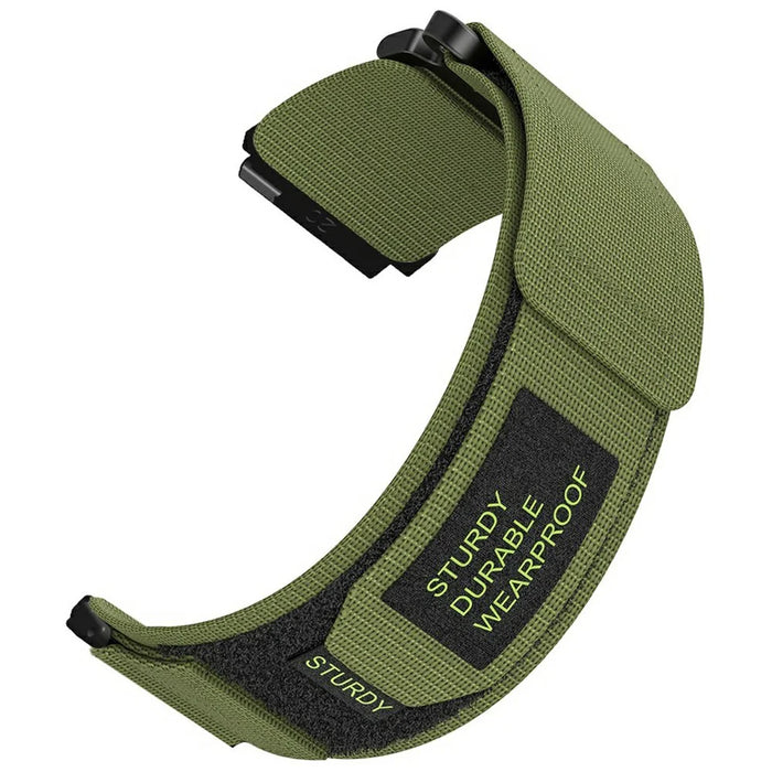 Nylon Watch Band for Huami Amazfit T-Rex 3 Pro 44mm Loop Fastener Strap - Army Green - 1