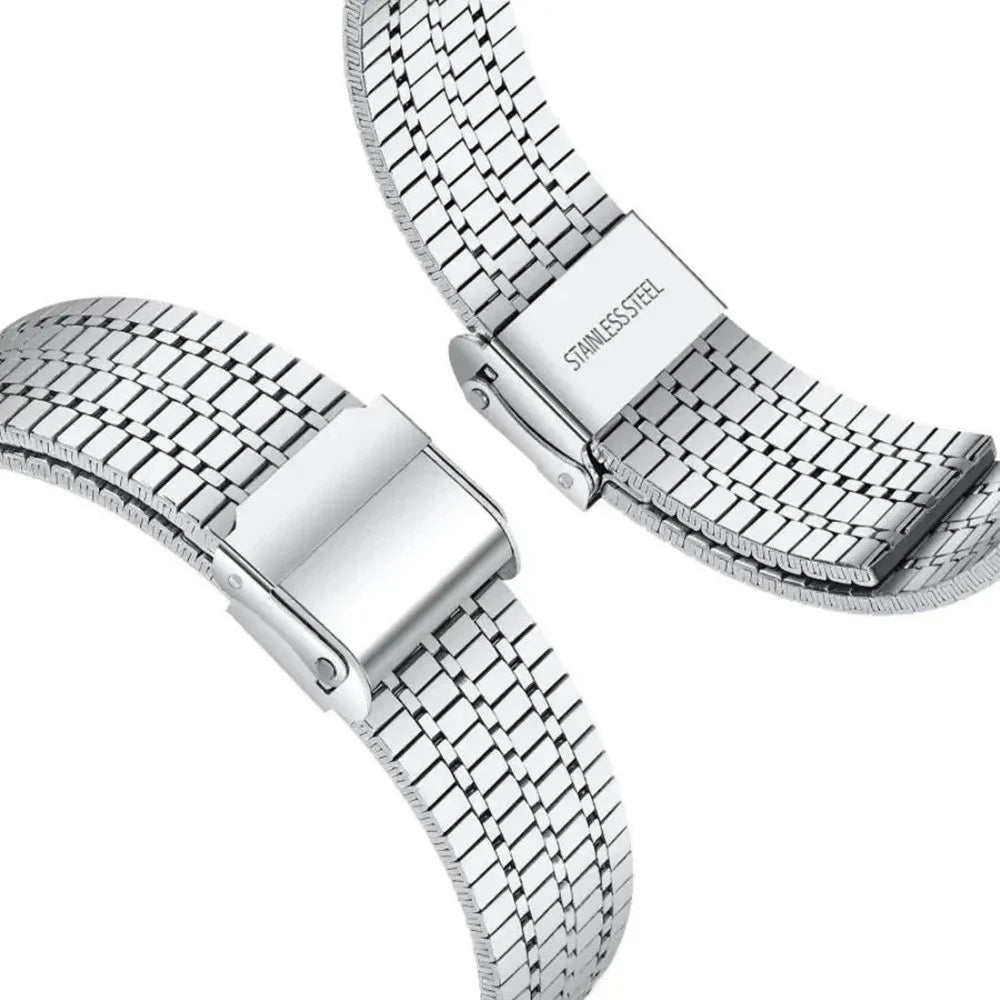 For Xiaomi Smart Band 10 Pro / 9 Pro / 8 Pro / Redmi Watch 6 / 5 / 4 Integrated Watch Band with Metal Watch Frame 7-Bead Double Clasp Stainless Steel Strap - Silver - 3