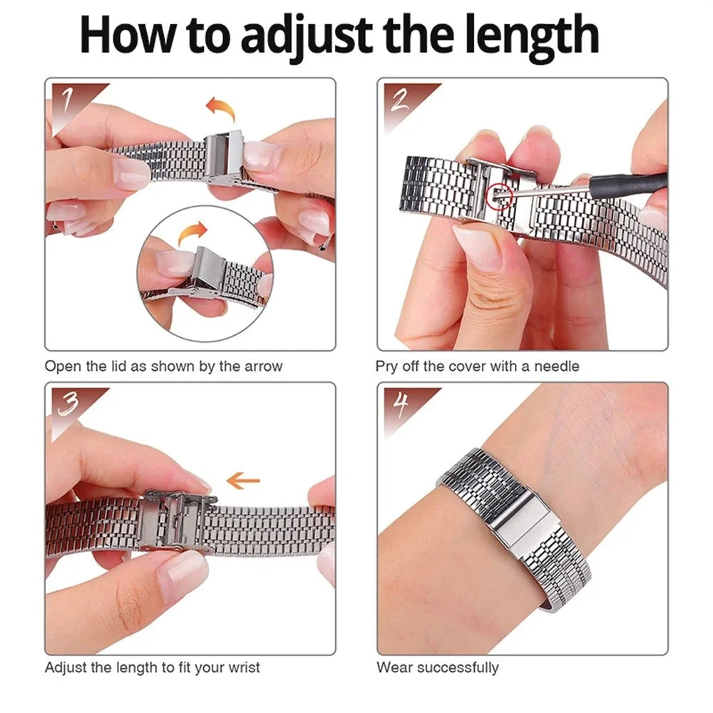 For Xiaomi Smart Band 10 Pro / 9 Pro / 8 Pro / Redmi Watch 6 / 5 / 4 Integrated Watch Band with Metal Watch Frame 7-Bead Double Clasp Stainless Steel Strap - Silver - 4