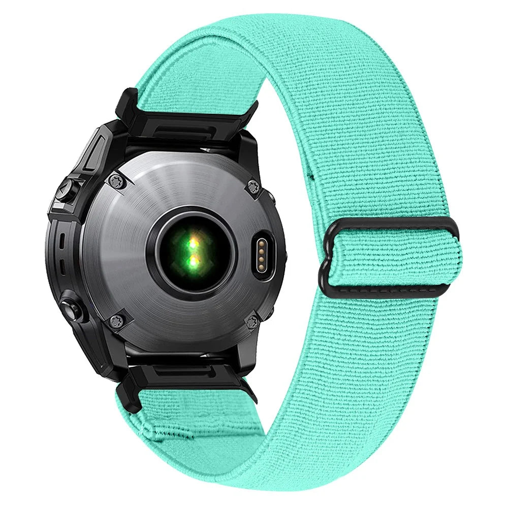 26mm Solid Color Elastic Nylon Strap for Garmin Fenix 8 Pro AMOLED 51mm / 8 51mm / Enduro 3 / 2 Quick Release Watch Band - Mint Green - 1