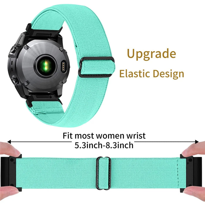 26mm Solid Color Elastic Nylon Strap for Garmin Fenix 8 Pro AMOLED 51mm / 8 51mm / Enduro 3 / 2 Quick Release Watch Band - Mint Green - 3