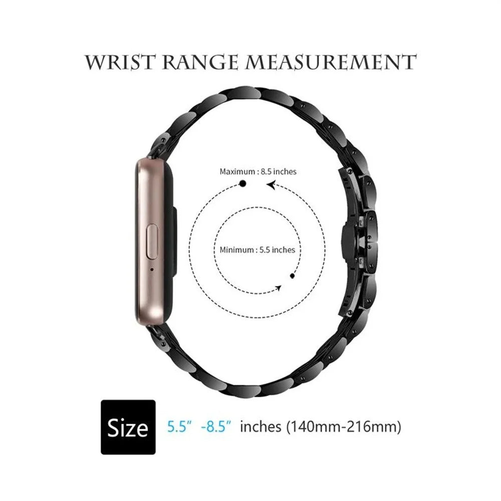 7-Bead Stainless Steel Watch Band for Honor Watch X5 Butterfly Clasp Wrist Strap - Black - 5