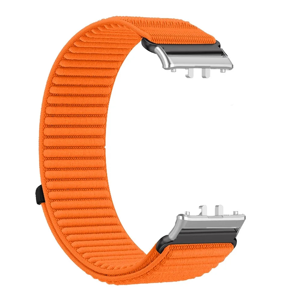 For Honor Watch X5 Watch Band Rugged Mountain Texture Magic Tape Nylon Strap - Orange - 1