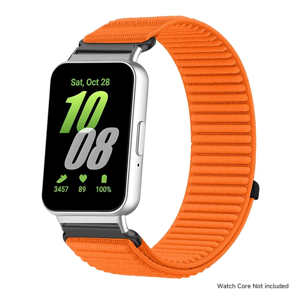For Honor Watch X5 Watch Band Rugged Mountain Texture Magic Tape Nylon Strap - Orange - 2