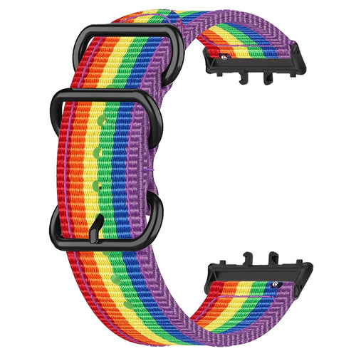 For Honor Watch X5 Watch Band Triple Ring Nylon Woven Strap - Multi-color - 1