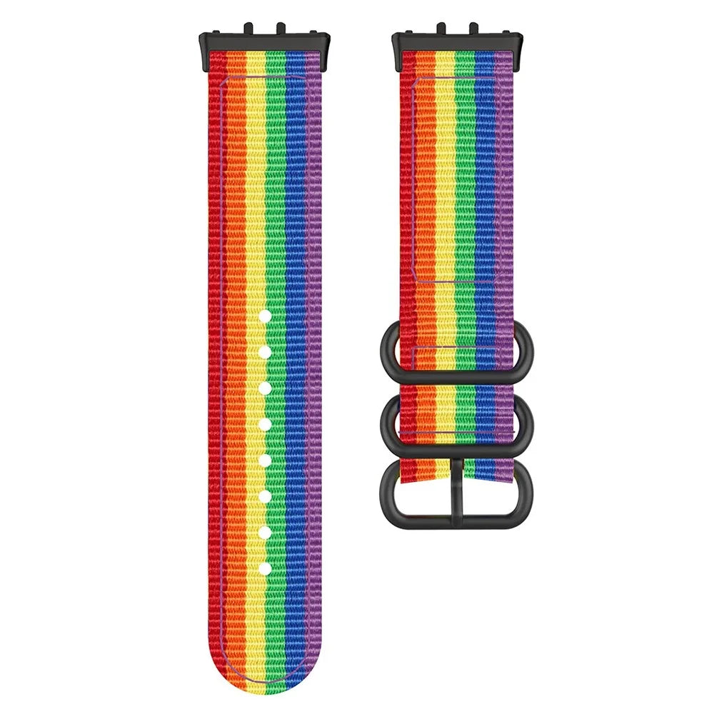 For Honor Watch X5 Watch Band Triple Ring Nylon Woven Strap - Multi-color - 3