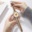 18mm Quick Release Button Genuine Leather Strap for Huawei Watch GT 6 / 5 / 4 41mm Composite Stitching Watch Band - Brown - 7