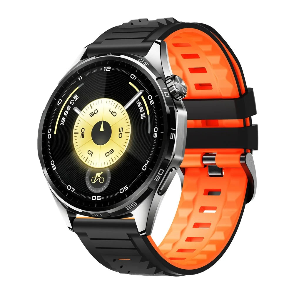22mm Dual Color Silicone Strap for Samsung Galaxy Watch3 45mm / Watch 46mm / Gear S3 Classic Replacement Watch Band - Black / Orange - 4