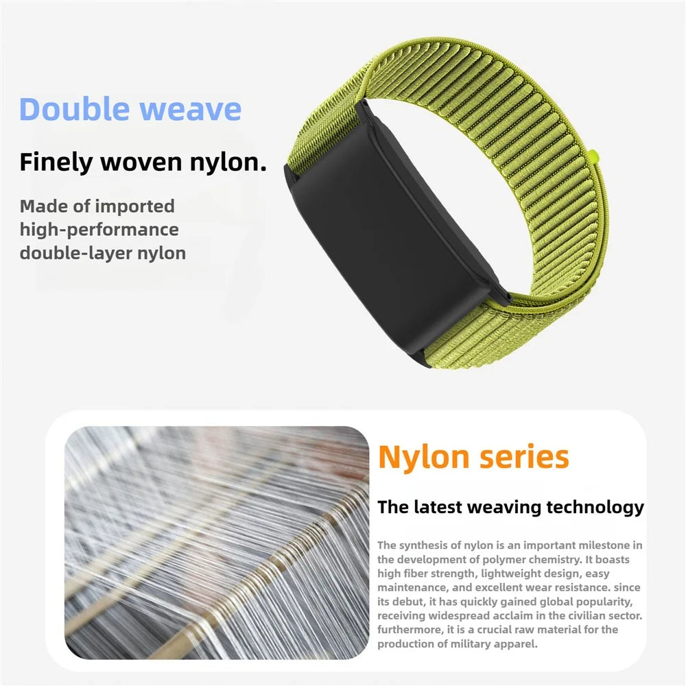 Wrist Strap for WHOOP 5.0 Magic Tape Nylon Woven Watch Band - Black - 4