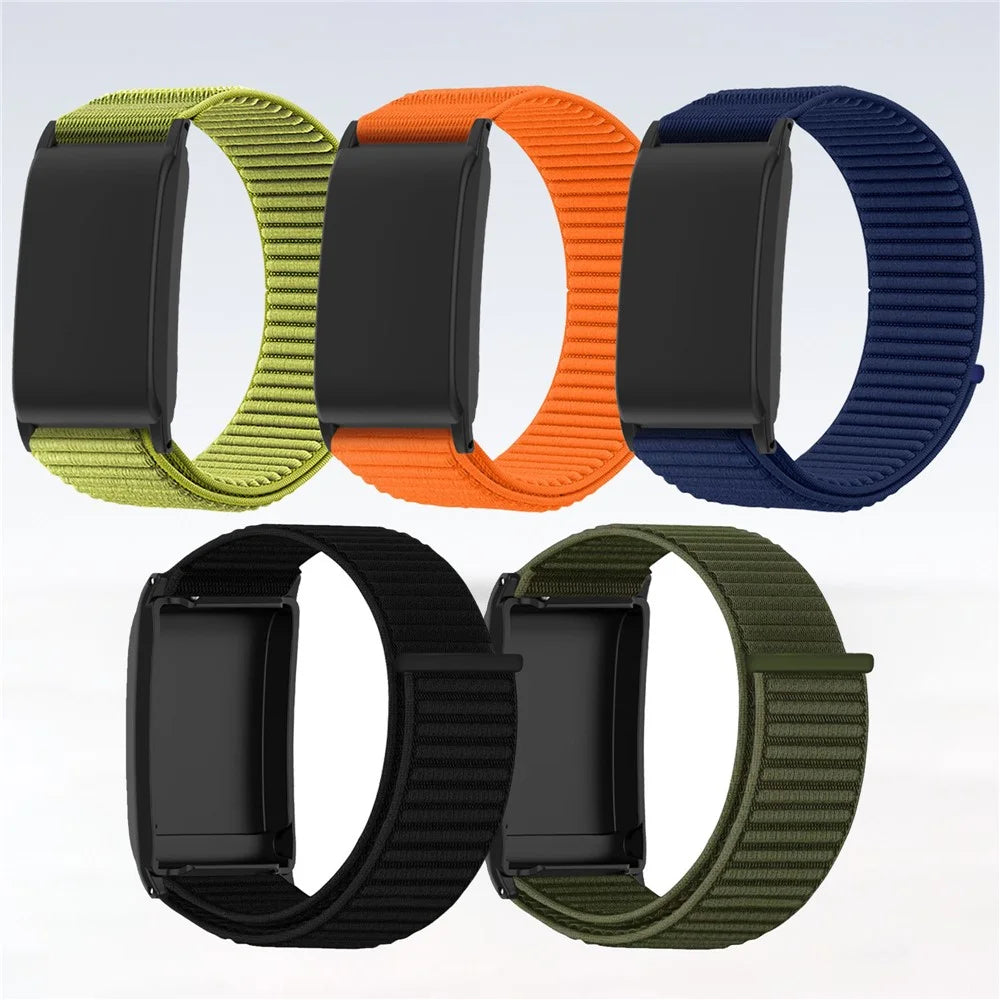 Wrist Strap for WHOOP 5.0 Magic Tape Nylon Woven Watch Band - Black - 6
