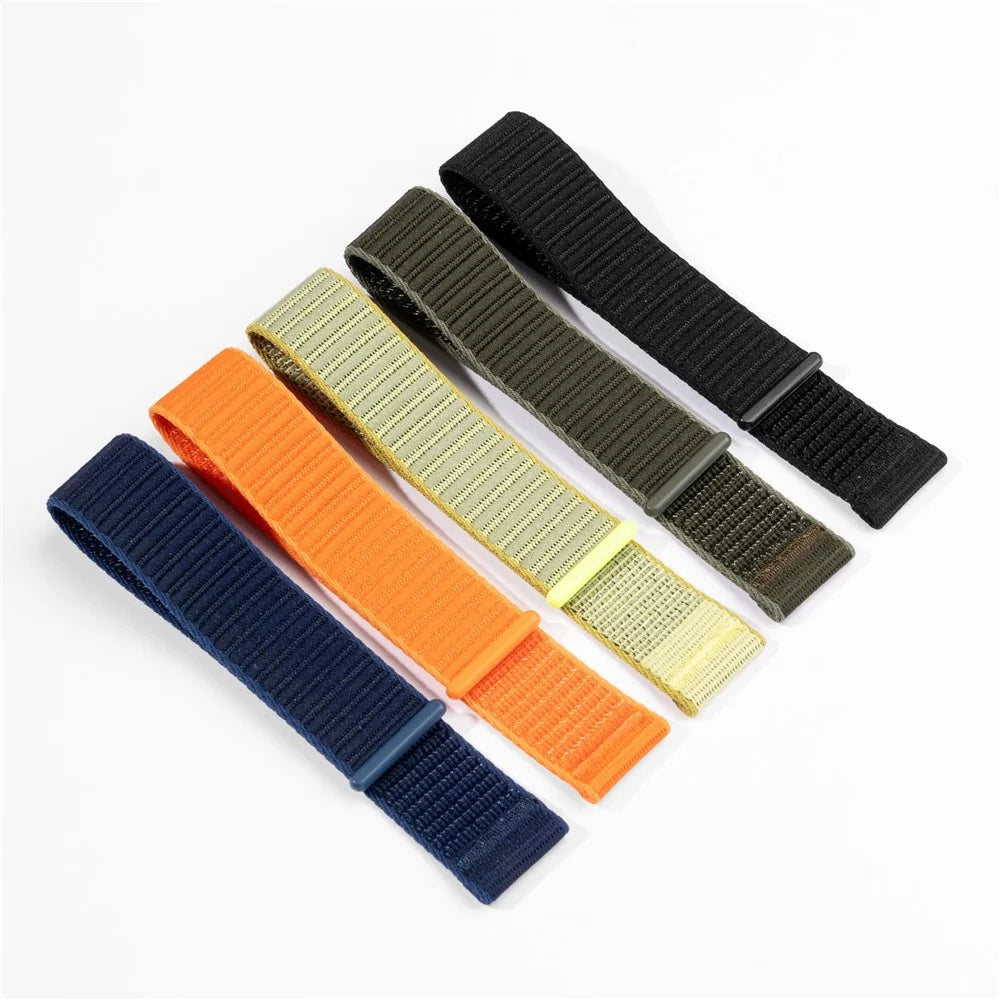 Wrist Strap for WHOOP 5.0 Magic Tape Nylon Woven Watch Band - Black - 7