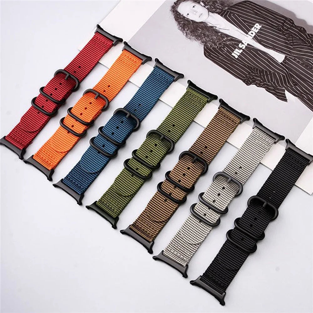 Double Loop Nylon Watchband for Samsung Galaxy Watch Ultra2 47mm / Watch Ultra (2025) 47mm / Watch Ultra 47mm Black Buckle Braided Strap - Army Green - 5