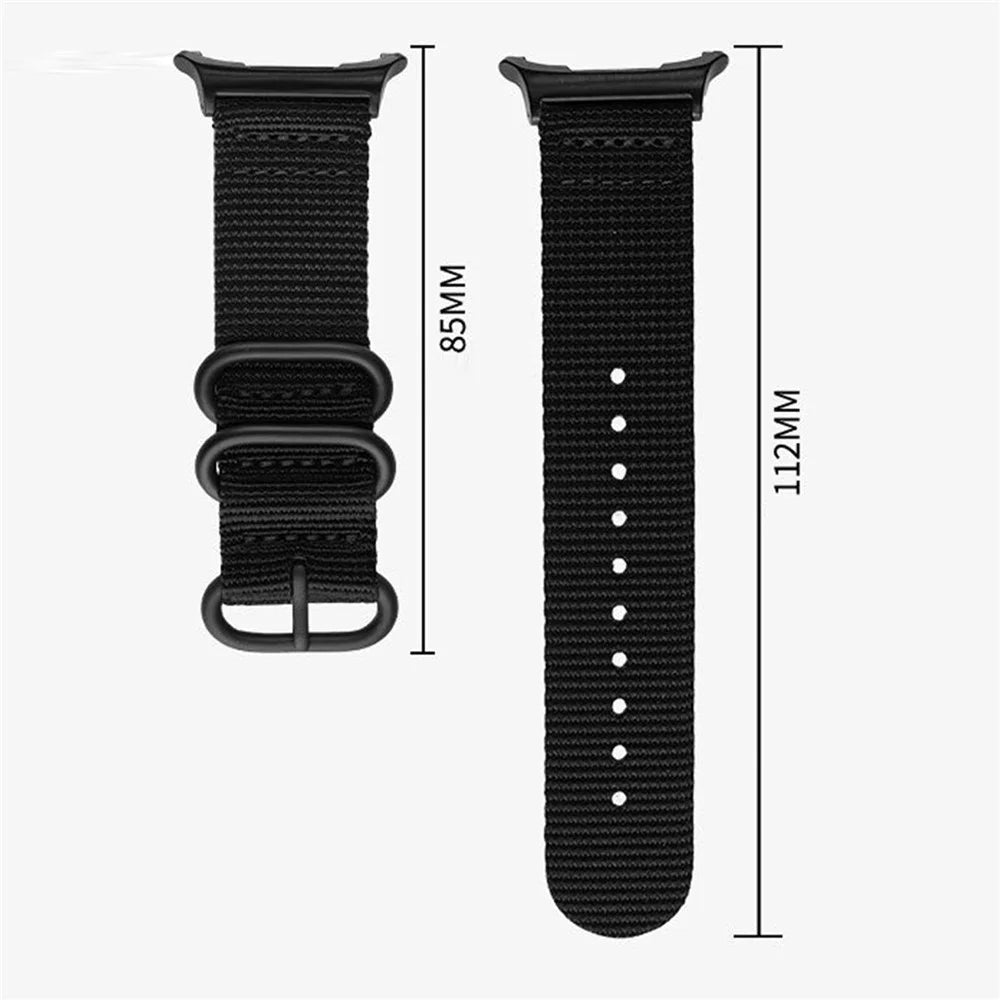 Double Loop Nylon Watchband for Samsung Galaxy Watch Ultra2 47mm / Watch Ultra (2025) 47mm / Watch Ultra 47mm Black Buckle Braided Strap - Army Green - 6