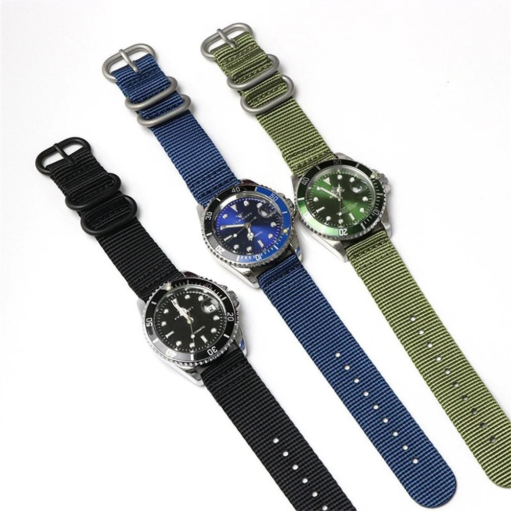 18mm Double Loop Nylon Watchband for Huawei Watch GT 6 / 5 / 4 41mm / Garmin Venu 3S Black Buckle Braided Strap - Army Green - 4