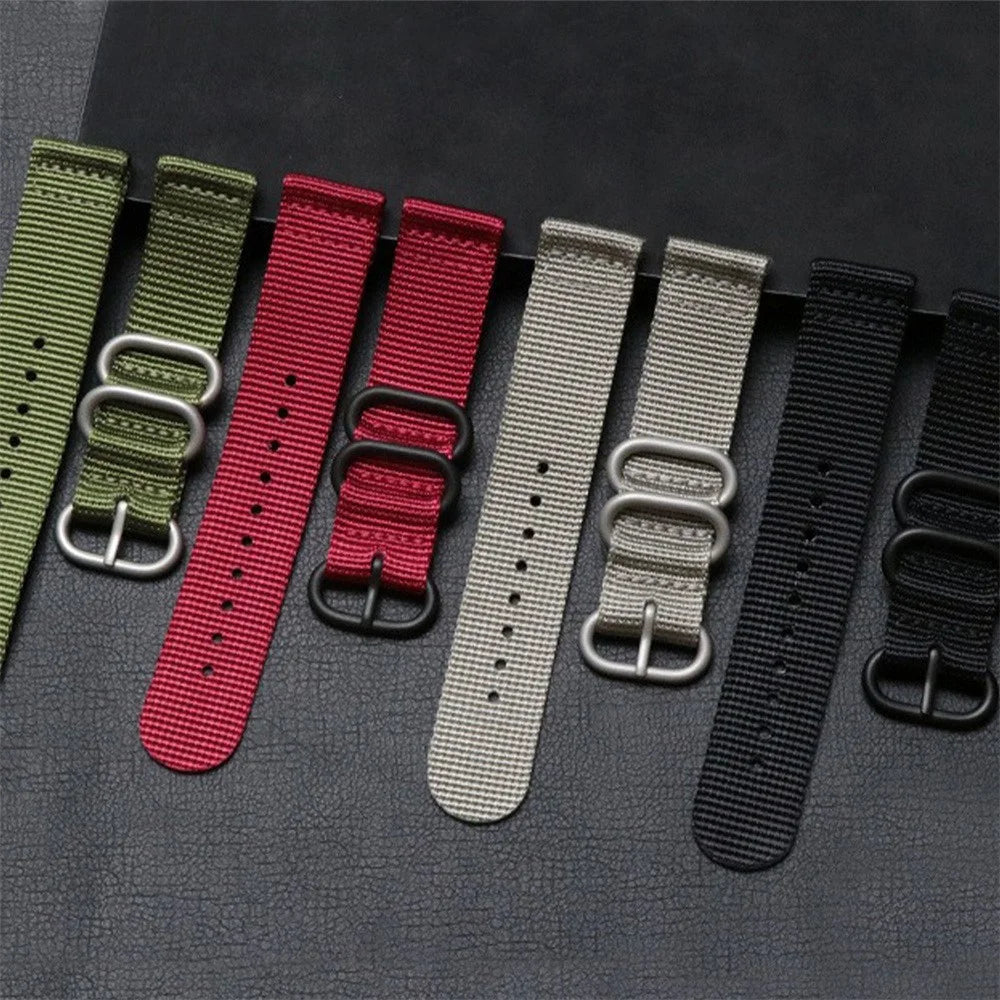 18mm Double Loop Nylon Watchband for Huawei Watch GT 6 / 5 / 4 41mm / Garmin Venu 3S Black Buckle Braided Strap - Army Green - 5