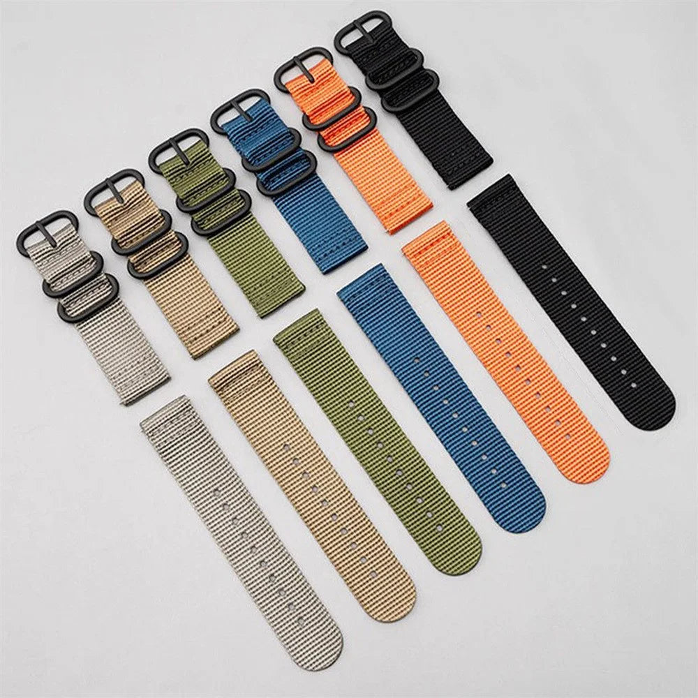 22mm Double Loop Nylon Watchband for Huawei Watch GT 6 / 5 / 5 Pro 4 46mm Black Buckle Braided Strap - Army Green - 6