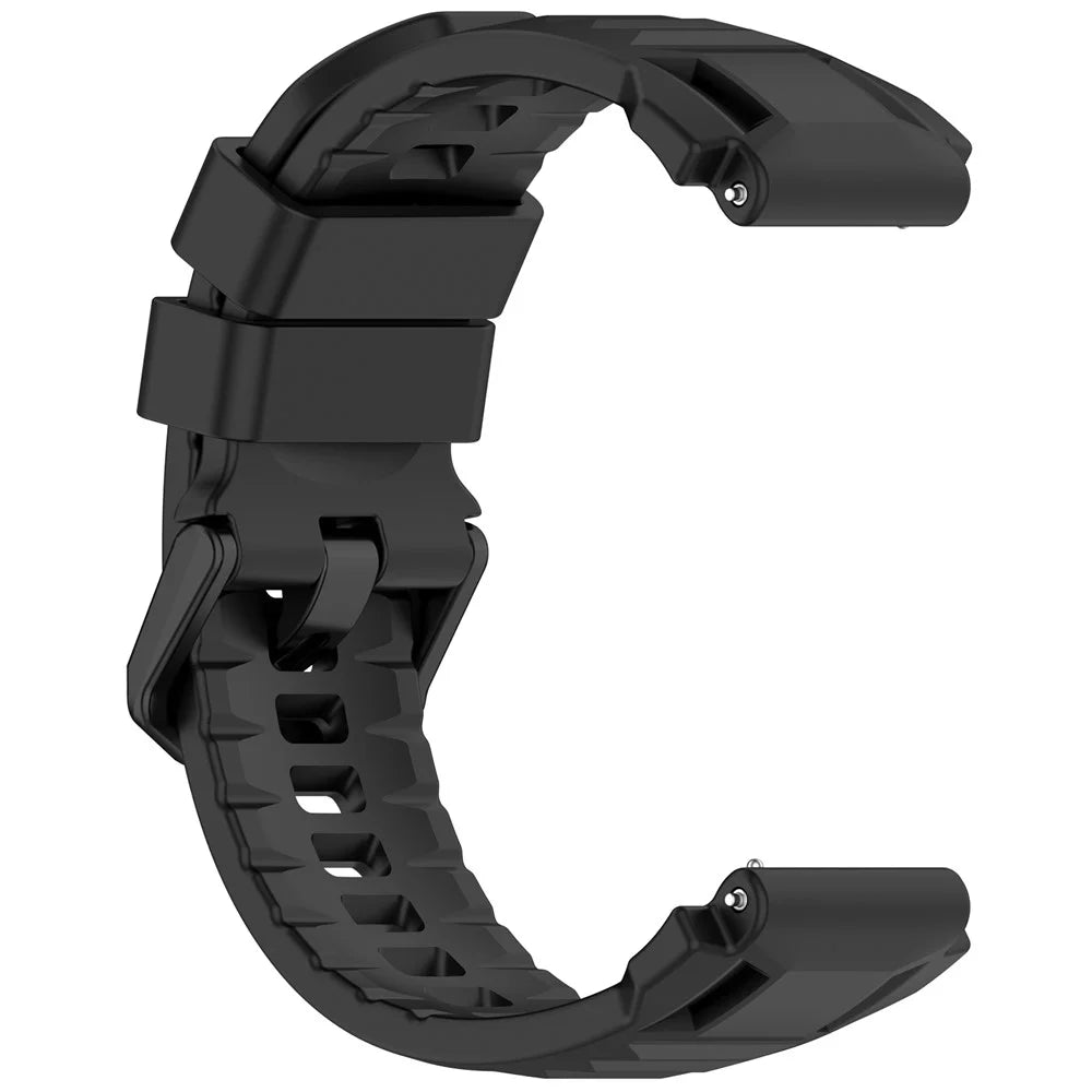 For Huami Amazfit T-Rex 3 Pro 44mm Liquid Silicone Watch Band with Adjustable Metal Pin Buckle - Black - 4
