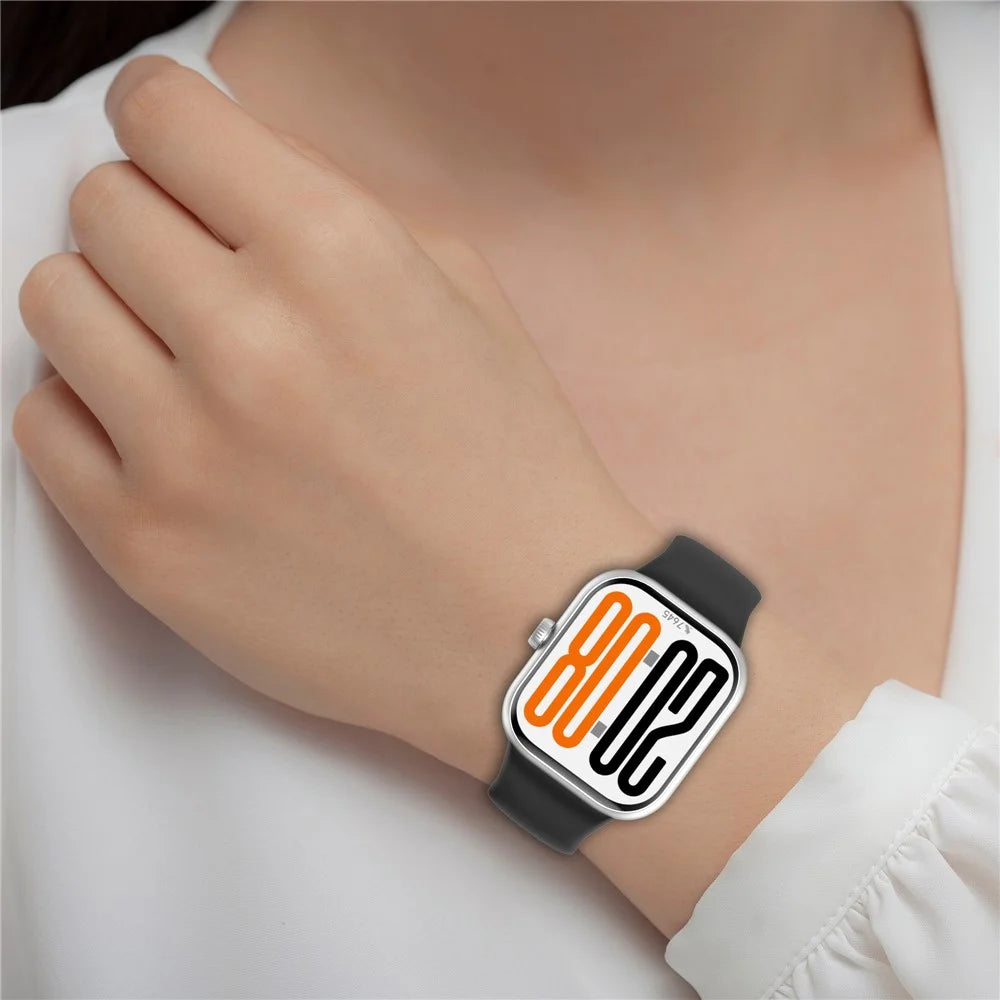 For Honor Watch X5 Solid Color Silicone Watch Band with 8-shaped Buckle Adjustable Wristband - Black - 6