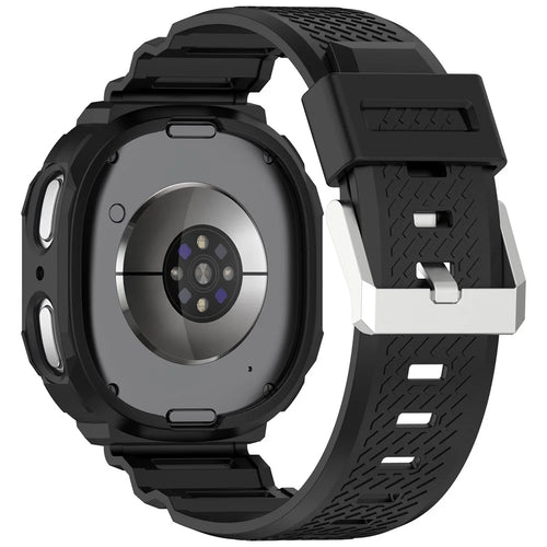 For Samsung Galaxy Watch8 40mm TPU Strap with Integrated Watch Case Adjustable Watchband - Black - 1